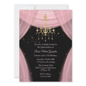 Glamorous Pink and Black Quinceañera