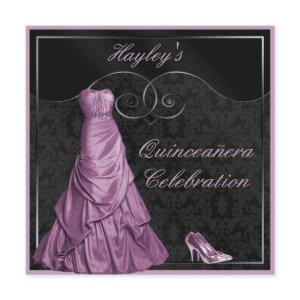 Glamorous Purple Ball Gown Black Quinceanera