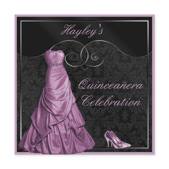 Glamorous Purple Ball Gown Black Quinceanera