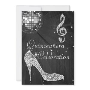 Glamorous Quinceañera Disco Ball and Sparkle Heels