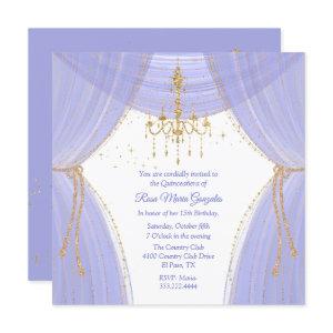 Glamorous Regency Blue and Gold Quinceañera