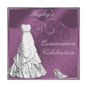 Glamorous White Ball Gown Purple Quinceanera