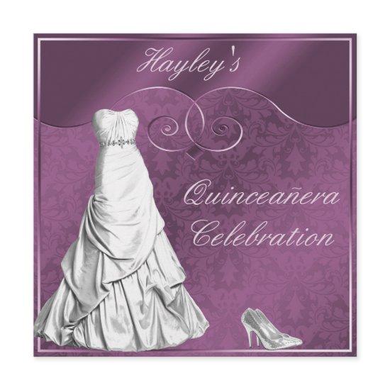 Glamorous White Ball Gown Purple Quinceanera