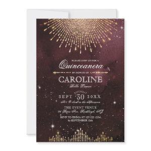 Glamour Art Deco Burgundy Quinceanera