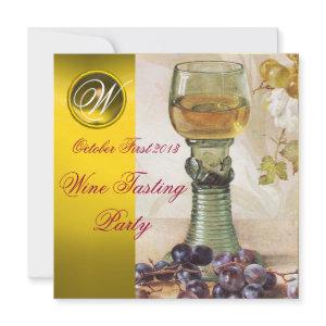 GLASS OF WINE ,OLD GRAPE VINEYARD PARTY MONOGRAM