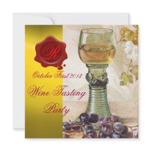 GLASS OF WINE ,OLD GRAPE VINEYARD PARTY MONOGRAM