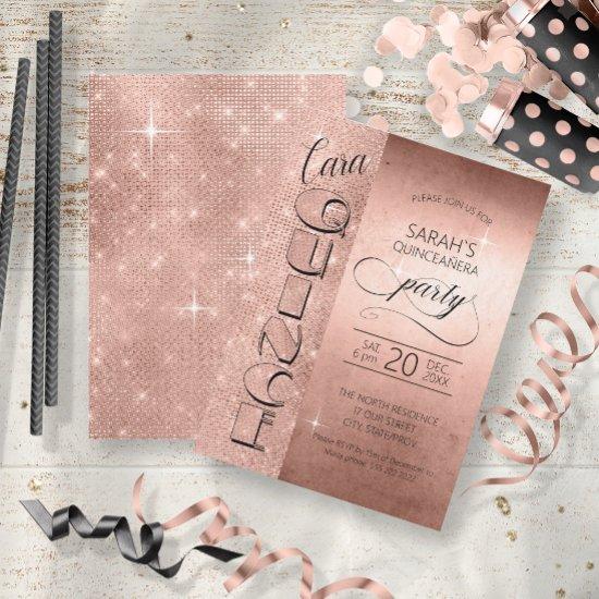 Glitter and Shine Quinceanera Rose Gold ID701