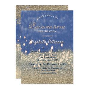 Glitter Bokeh Gold Diamonds Quinceañera