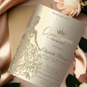Glitter Dress, Diamonds Champagne Quinceañera