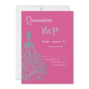 Glitter Dress Fuschia Quinceanera RSVP