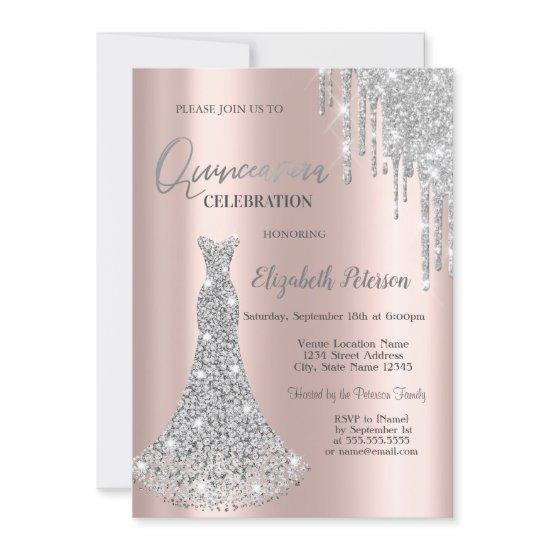 Glitter Drips,Diamonds Dress 5th Birthday