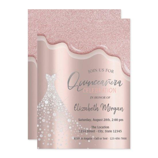Glitter Drips Diamonds Dress Quinceañera
