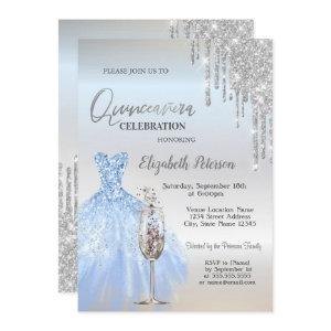 Glitter Drips,Dress,Champagne Glass Quinceañera
