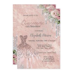 Glitter Drips,Dress Floral Chic Quinceanera