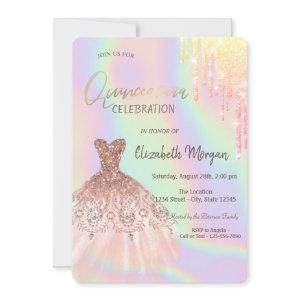 Glitter Drips Dress Holographic Quinceañera