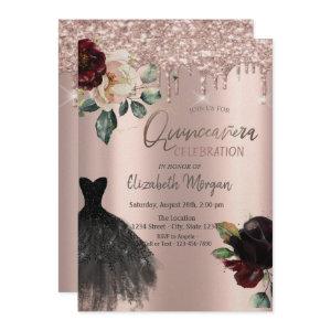 Glitter Drips,Dress,Roses Quinceañera