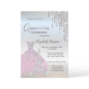 Glitter Drips,Lavander Dress,Eiffel Quinceañera
