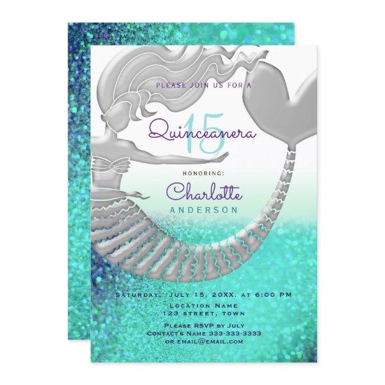 Glitter Mermaid Quinceanera Birthday