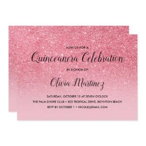 Glitter Pink Ombre Quinceañera