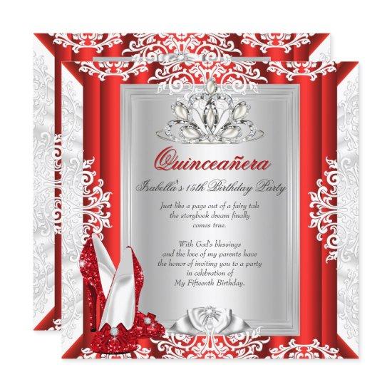 Glitter Quinceanera 15th Birthday Party Red Shoes