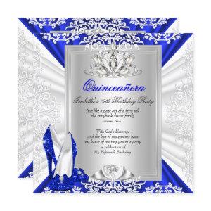 Glitter Quinceanera 15th Birthday Royal Blue Heels