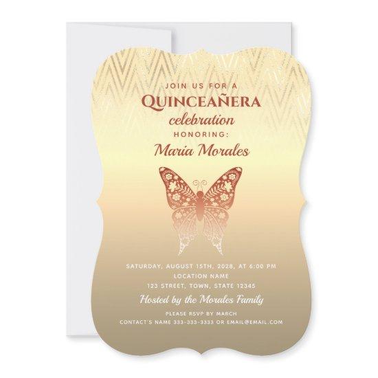 Glitter Rose Gold Quinceanera