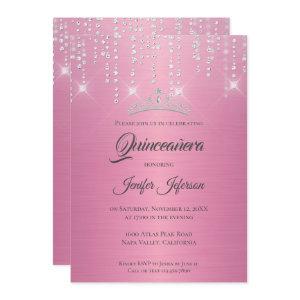 Glitter silver dripping Quinceanera