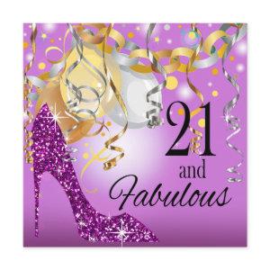 Glitter Stiletto 21st Birthday | lilac purple
