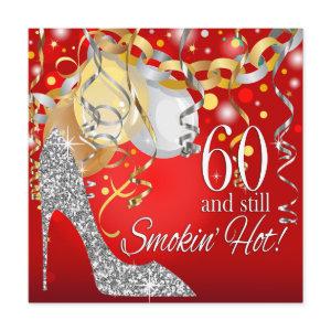 Glitter Stiletto 60th Birthday | red silver