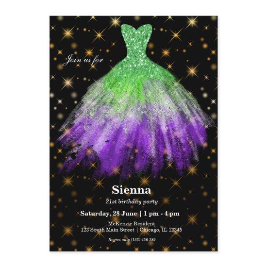 Glitter watercolor dresses