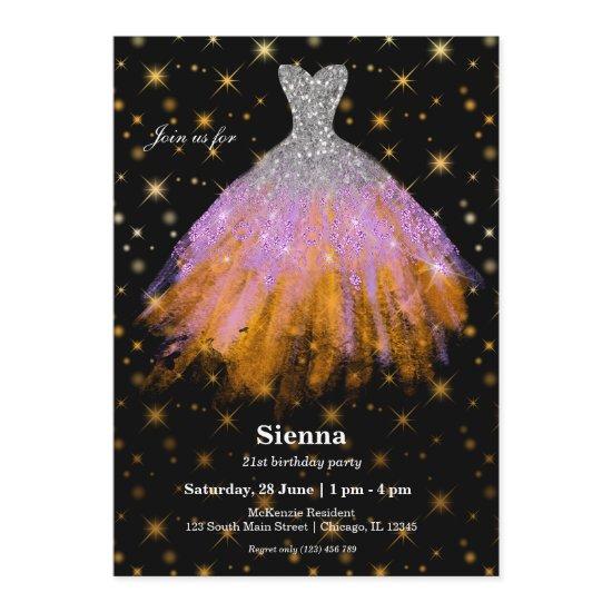 Glitter watercolor dresses