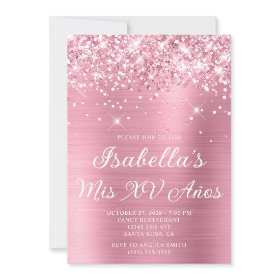 Glittery Classic Pink Foil Mis XV Años Photo