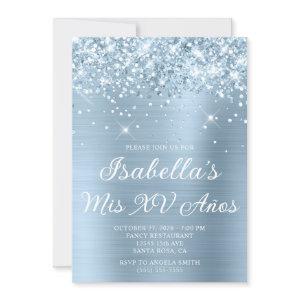 Glittery Dusty Blue Foil Mis XV Años Photo