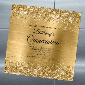 Glittery Gold Foil Quinceañera Magnetic