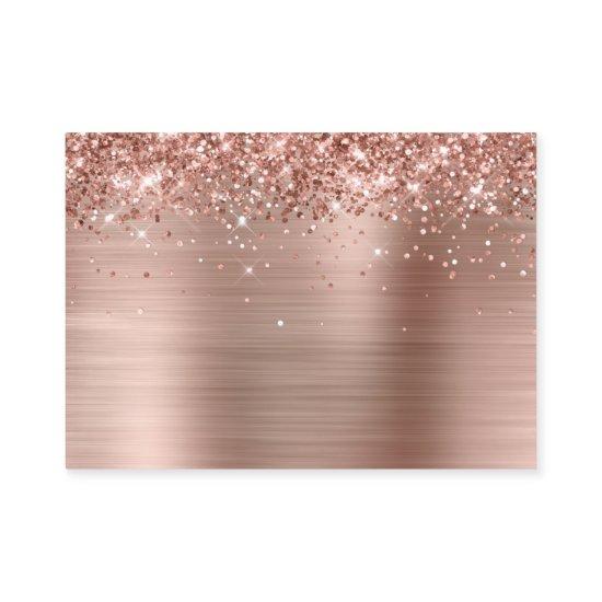 Glittery Rose Gold Foil Blank Mighty Place Card