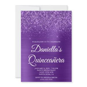 Glittery Royal Purple Foil Quinceañera