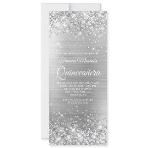 Glittery Silver Foil 15 Quinceañera