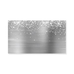 Glittery Silver Foil Blank Place Card