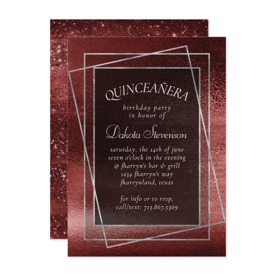 Glitzy Foil | Henna Crimson Red Glitter Birthday