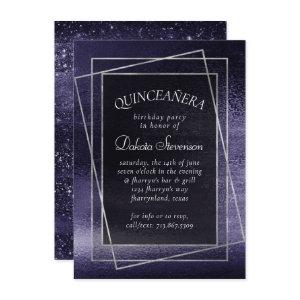 Glitzy Foil | Indigo Midnight Purple Quinceanera