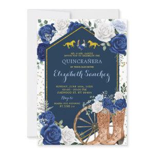 Gold and Navy Blue Western Charra Quinceañera