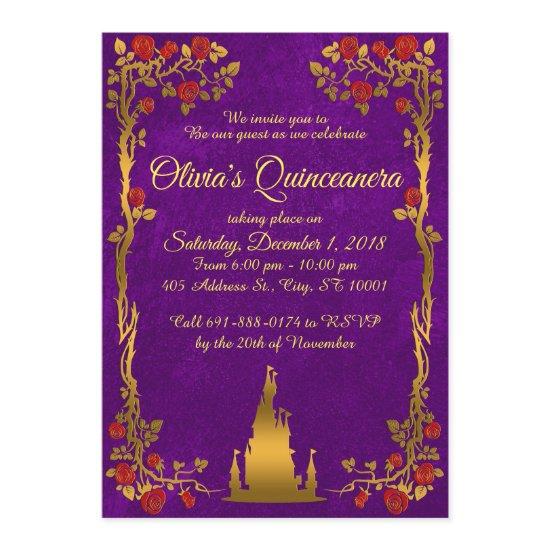 Gold and Purple Fairytale Quinceanera