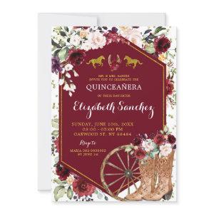 Gold and Red Burgundy Western Charra Quinceañera