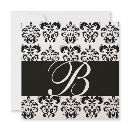 GOLD & BLACK  DAMASK MONOGRAM , white