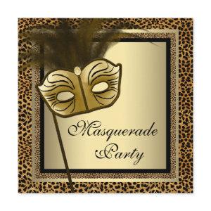 Gold Black Leopard Masquerade Party
