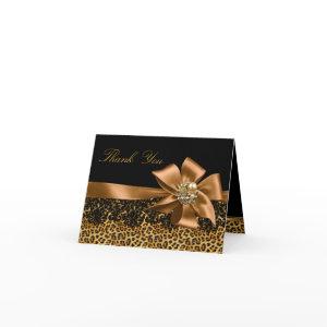 Gold & Black Leopard Thank You Card