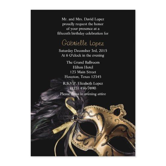 Gold Black Masquerade Ball Quinceanera