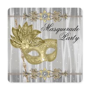 Gold Black White Masquerade Party