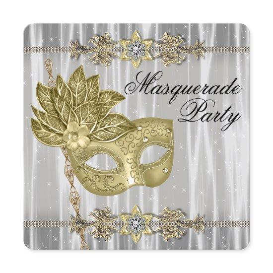 Gold Black White Masquerade Party