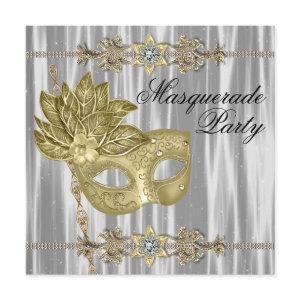 Gold Black White Masquerade Party
